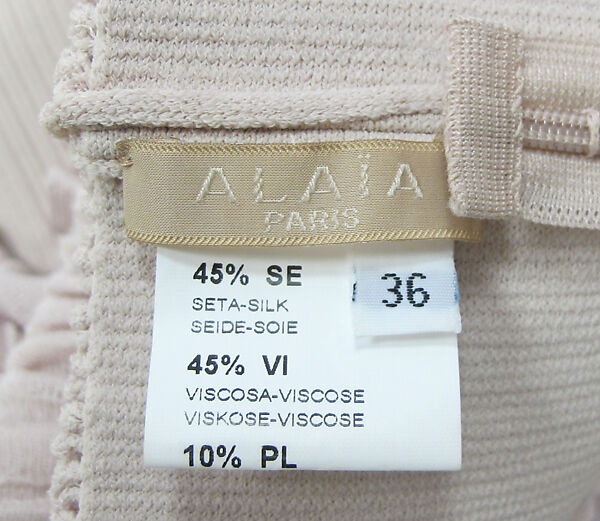 Dress, Azzedine Alaïa (French (born Tunisia), Tunis 1935–2017 Paris), synthetic, silk, metal, French