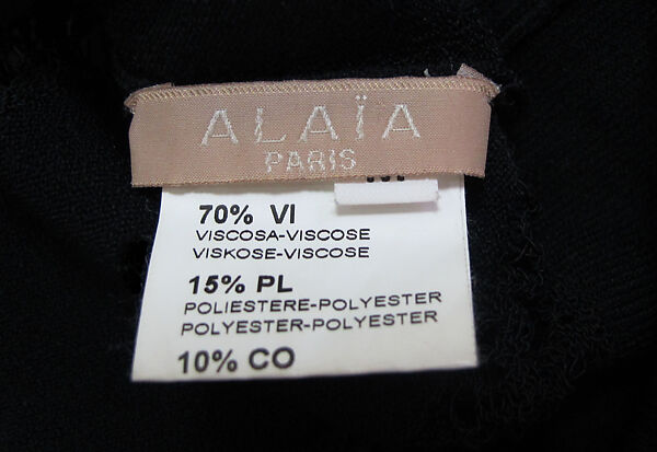 Ensemble, Azzedine Alaïa (French (born Tunisia), Tunis 1935–2017 Paris), synthetic, cotton, French