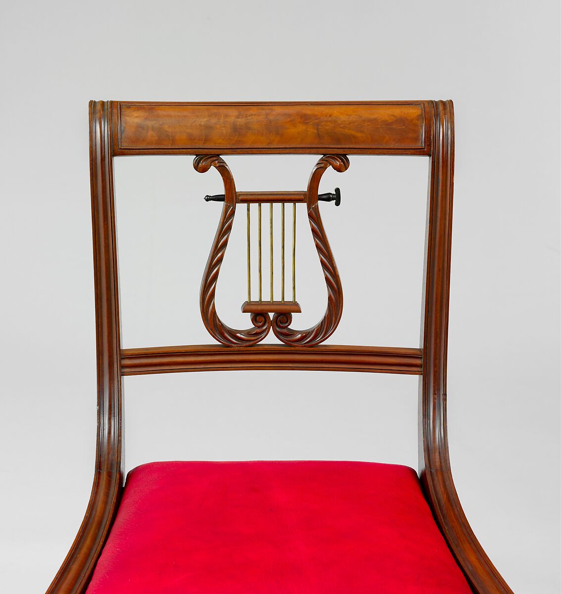 Side Chair, Mahogany, brass, ebony, ash and maple, American