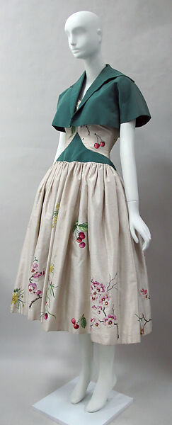 Ensemble, Emilio Schuberth (Italian, 1904–1972), silk, metal, Italian