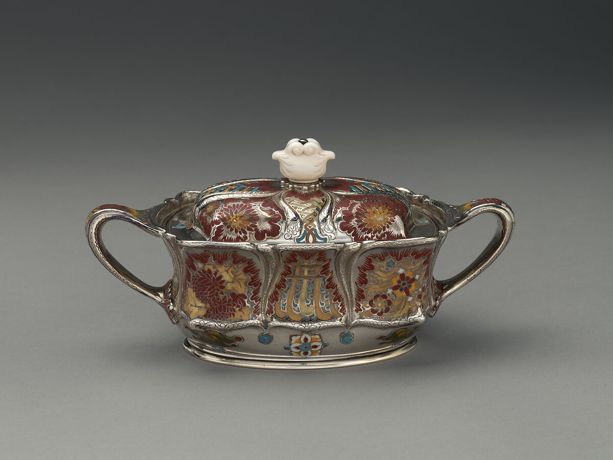 Tea Service, Tiffany &amp; Co. (1837–present), Silver, silver-gilt, enamel and ivory, American
