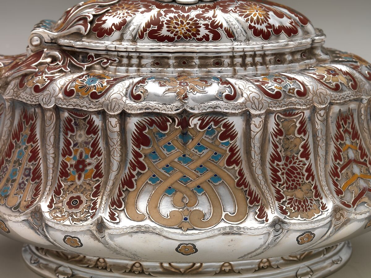 Tea Service, Tiffany &amp; Co. (1837–present), Silver, silver-gilt, enamel and ivory, American