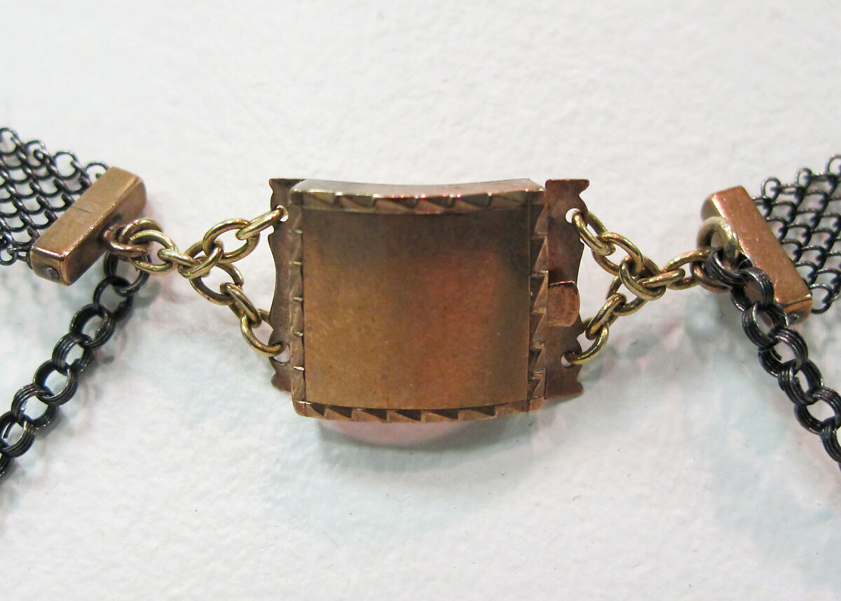 Necklace, iron, gold, German