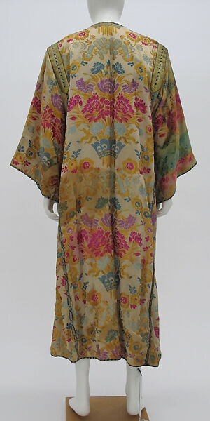 Caftan, silk, linen, metal, Moroccan