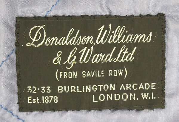 Dressing gown, cotton, synthetic, metal, British