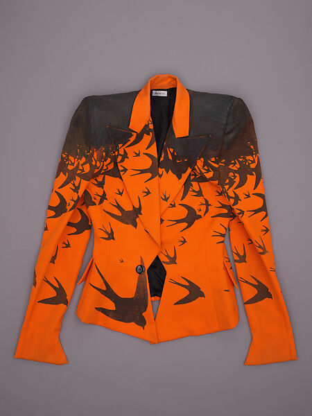 Jacket, Alexander McQueen (British, founded 1992), wool, silk, plastic, British