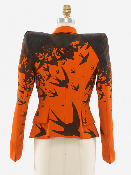 Jacket, Alexander McQueen (British, founded 1992), wool, silk, plastic, British