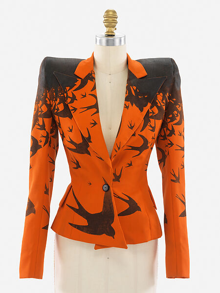 Jacket, Alexander McQueen (British, founded 1992), wool, silk, British 