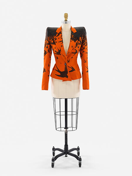 Jacket, Alexander McQueen (British, founded 1992), wool, silk, plastic, British