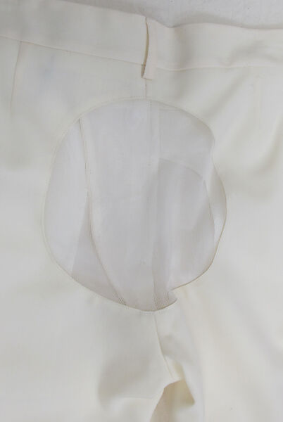 Trousers, Yoko Ono (Japanese-American, born Tokyo 1933, active New York), wool, synthetic, metal, American