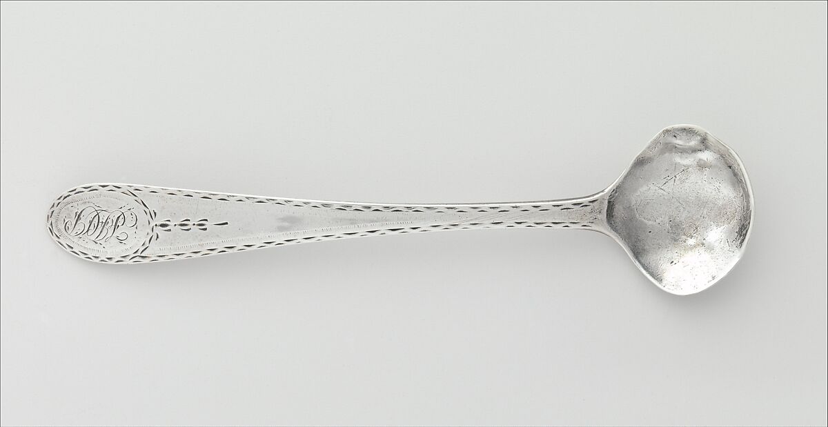 Salt Spoon, Benjamin Halsted (1734–1817), Silver, American 