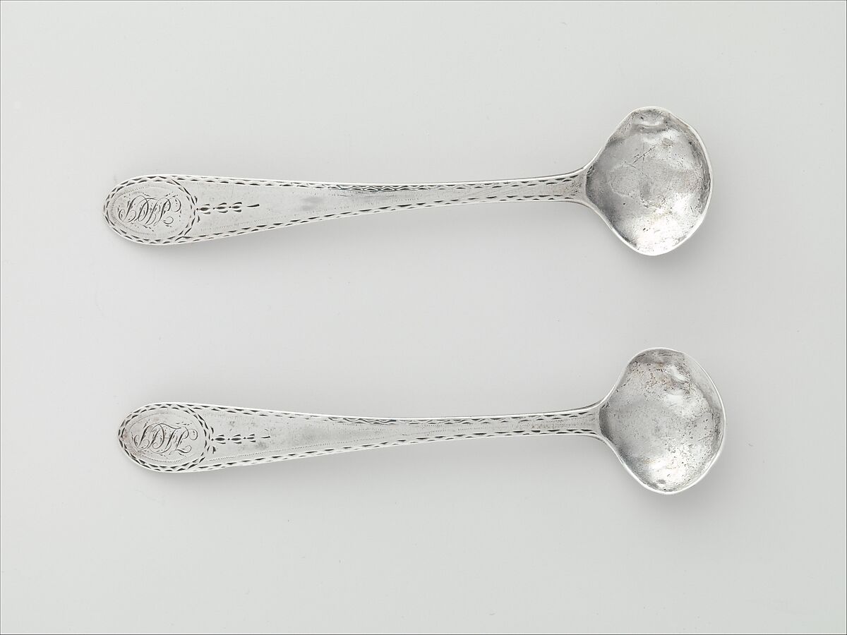 Salt Spoon, Benjamin Halsted (1734–1817), Silver, American