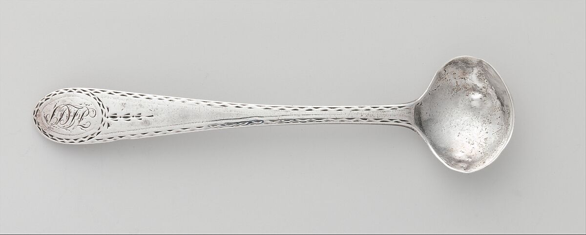 Salt Spoon, Benjamin Halsted (1734–1817), Silver, American