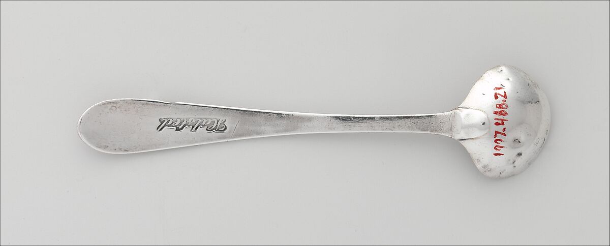 Salt Spoon, Benjamin Halsted (1734–1817), Silver, American