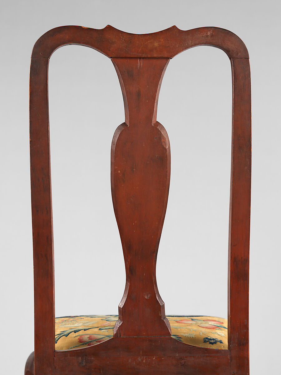 Side Chair, Painted maple, pine; crewel wool, linen, American