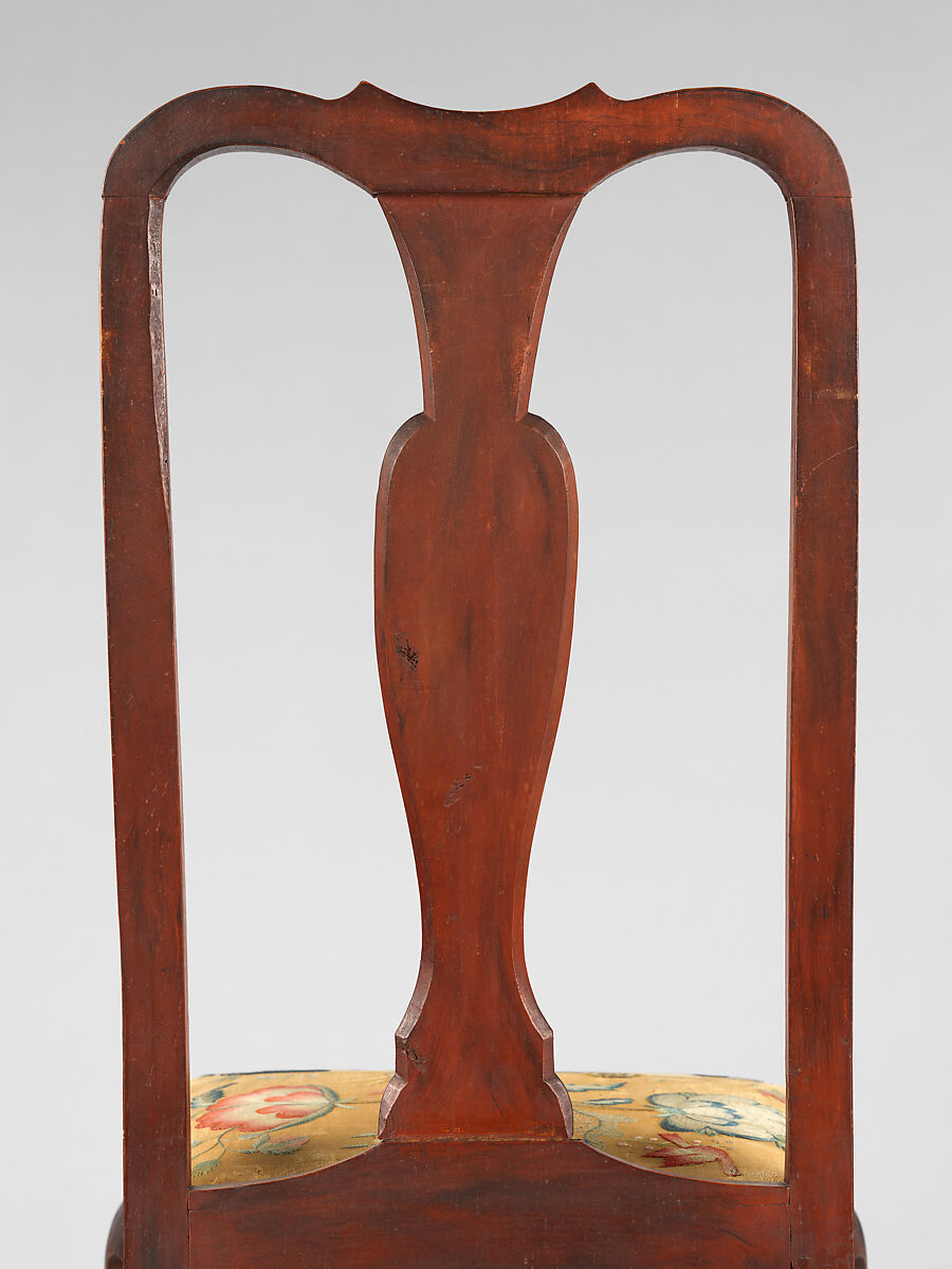 Side Chair, Painted maple, pine; crewel wool, linen, American