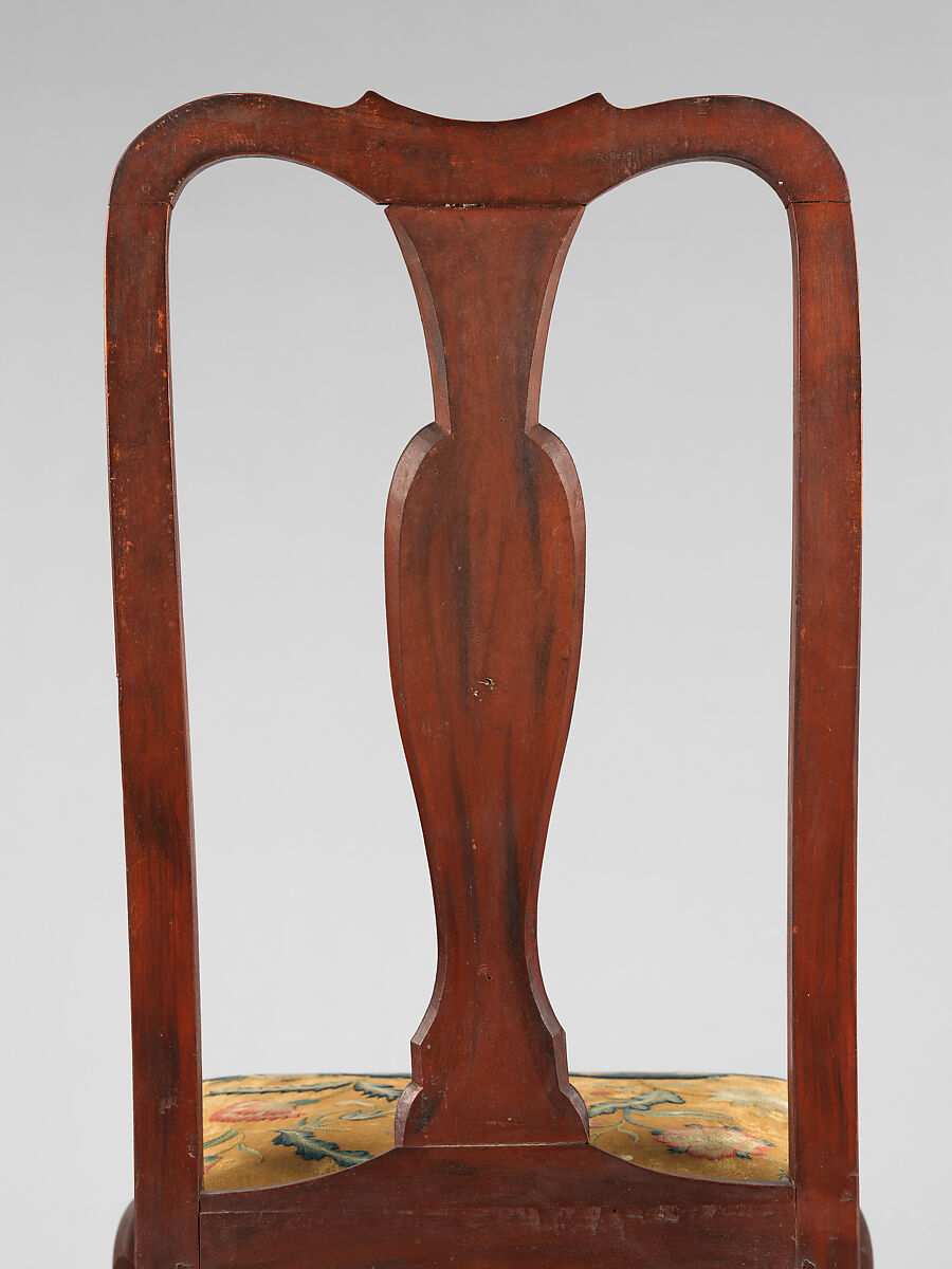 Side Chair, Painted maple, pine; crewel wool, linen, American
