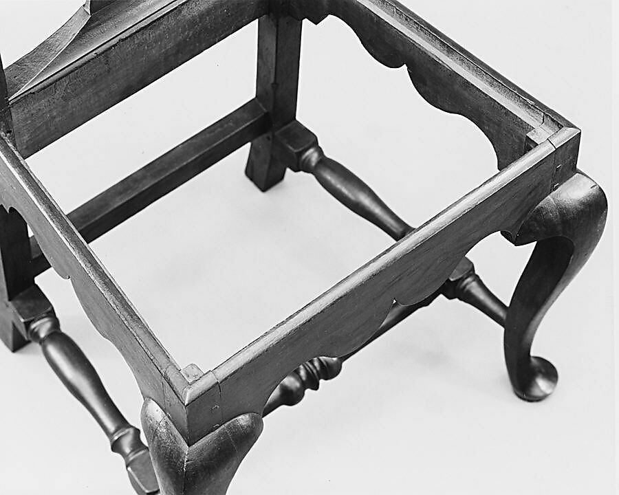 Side Chair, Painted maple, pine; crewel wool, linen, American