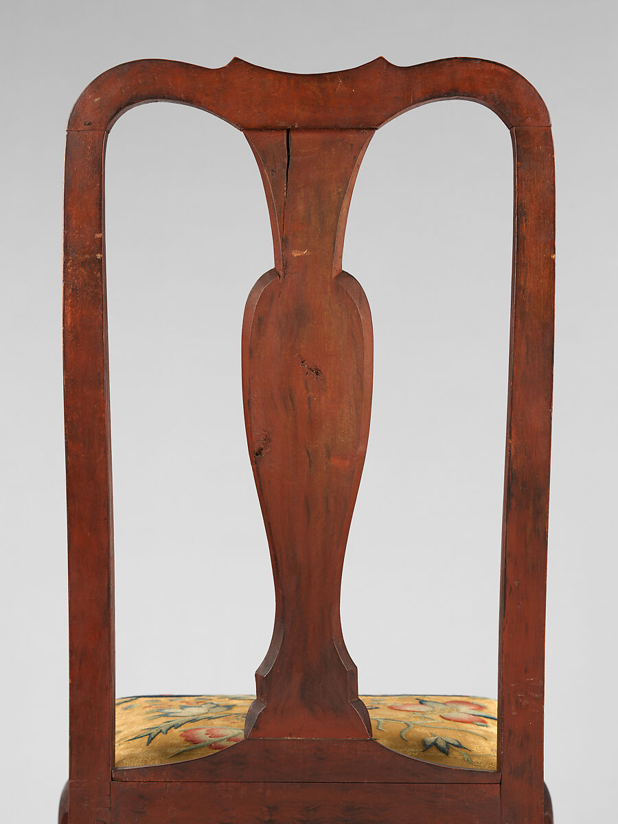 Side Chair, Painted maple, pine; crewel wool, linen, American