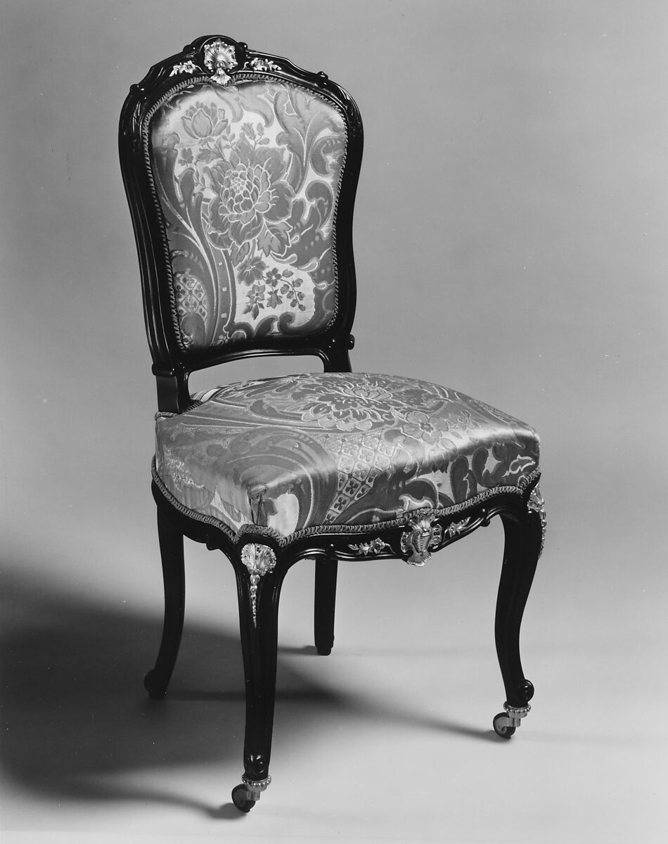 Side Chair, Auguste-Emile Rinquet-Leprince (1801–1886), Applewood or pearwood, ebonized walnut, beech, American or French