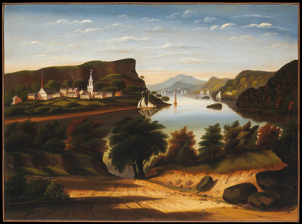 Lake George and the Village of Caldwell, Thomas Chambers (1808–after 1866), Oil on canvas, American