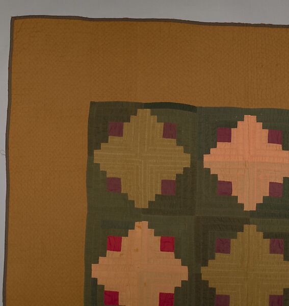 Quilt, Log Cabin pattern, Cotton, American