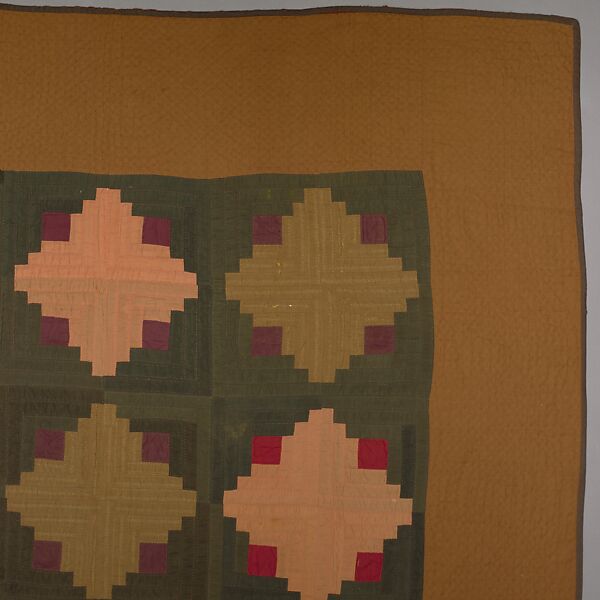 Quilt, Log Cabin pattern, Cotton, American