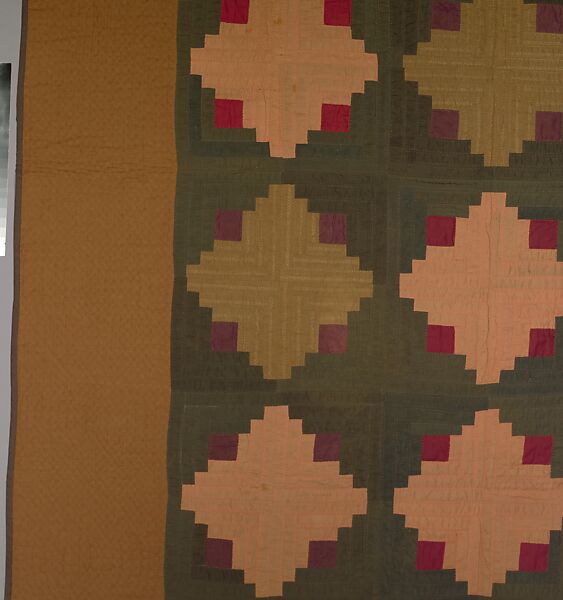 Quilt, Log Cabin pattern, Cotton, American