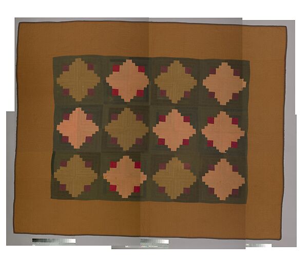 Quilt, Log Cabin pattern, Cotton, American