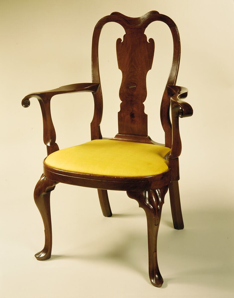 Yellow queen anne online chair