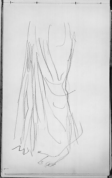 Legs and Costume of a Javanese Dancer (from Sketchbook of Javanese Dancers), John Singer Sargent (American, Florence 1856–1925 London), Graphite on off-white wove paper, American 