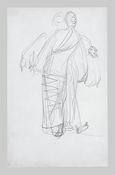 Legs and Costume of a Javanese Dancer (from Sketchbook of Javanese Dancers), John Singer Sargent (American, Florence 1856–1925 London), Graphite on off-white wove paper, American