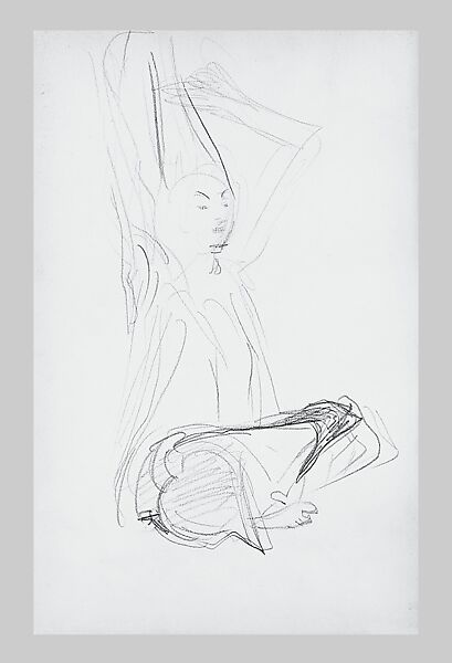 Legs and Costume of a Javanese Dancer (from Sketchbook of Javanese Dancers), John Singer Sargent (American, Florence 1856–1925 London), Graphite on off-white wove paper, American