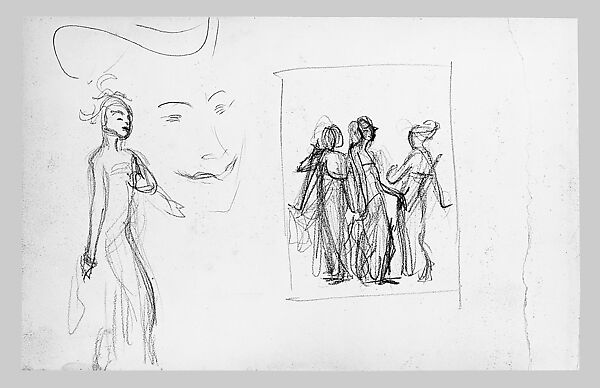 Legs and Costume of a Javanese Dancer (from Sketchbook of Javanese Dancers), John Singer Sargent (American, Florence 1856–1925 London), Graphite on off-white wove paper, American