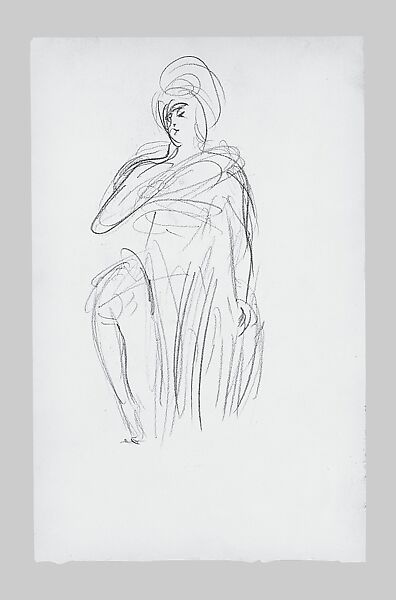 Legs and Costume of a Javanese Dancer (from Sketchbook of Javanese Dancers), John Singer Sargent (American, Florence 1856–1925 London), Graphite on off-white wove paper, American