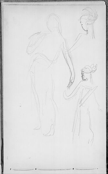 Standing Javanese Dancer from Behind (from Sketchbook of Javanese Dancers), John Singer Sargent (American, Florence 1856–1925 London), Graphite on off-white wove paper, American 