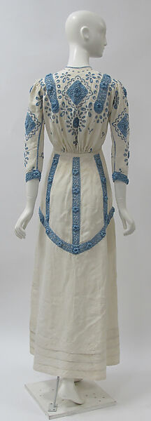 Dress, linen, cotton, British
