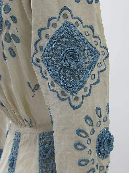 Dress, linen, cotton, British