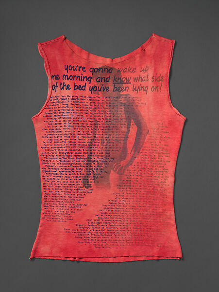 "You’re Gonna Wake Up One Morning" T-shirt, Vivienne Westwood (British, 1941–2022), cotton, British 