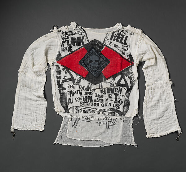 “Anarchist Punk Gang – The 1% ers” T-shirt, Vivienne Westwood (British, 1941–2022), cotton, metal, British 