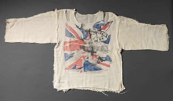 “Anarchy in the UK” T-shirt, Vivienne Westwood (British, 1941–2022), cotton, metal, British 