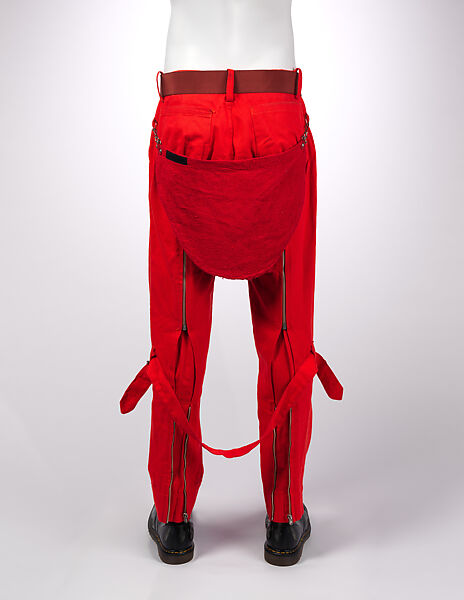 Trousers, Vivienne Westwood (British, 1941–2022), (a) cotton, metal, (b) cotton, metal, (c) nylon, cotton, metal, (d) cotton, metal, British