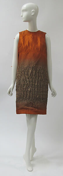 Ensemble, Prada (Italian, founded 1913), (a) wool, silk, plastic, feathers; (b, c) leather, plastic (vinyl), Italian