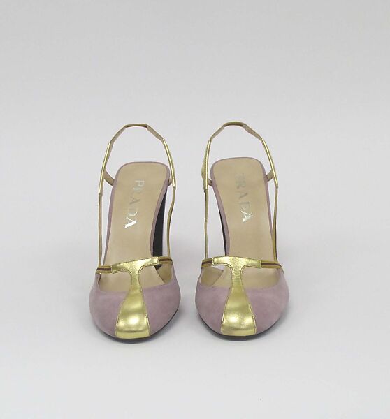 Ensemble, Prada (Italian, founded 1913), (a) cashmere, mother-of-pearl, (b) silk, synthetic, (c, d) leather, Italian