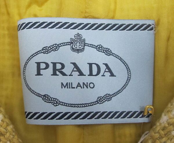 Ensemble, Prada (Italian, founded 1913), (a) linen, cotton, synthetic, (b) linen, cotton, (c) linen, cotton, synthetic, metal, (d, e) leather, synthetic, metal, Italian