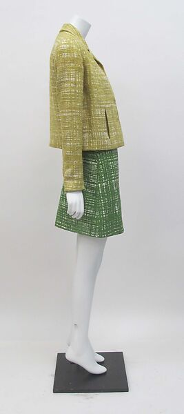 Ensemble, Prada (Italian, founded 1913), (a) linen, cotton, synthetic, (b) linen, cotton, (c) linen, cotton, synthetic, metal, (d, e) leather, synthetic, metal, Italian