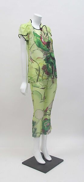 Ensemble, Prada (Italian, founded 1913), (a) silk, metal, (b) silk, mother-of-pearl, synthetic, (c, d) leather, synthetic, Italian