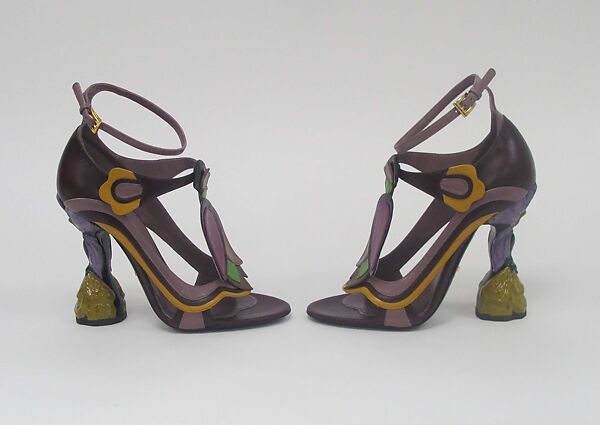 Ensemble, Prada (Italian, founded 1913), (a) silk, metal, (b) silk, mother-of-pearl, synthetic, (c, d) leather, synthetic, Italian