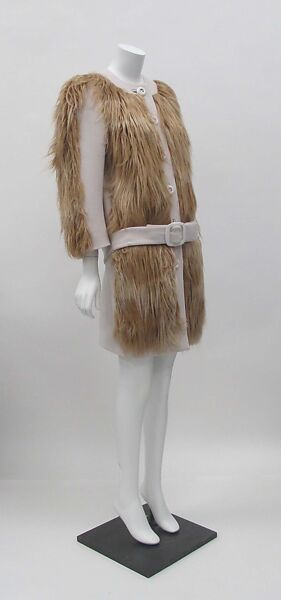 Ensemble, Prada (Italian, founded 1913), (a, b) wool, synthetic, (c, d) leather, synthetic, metal, (e) leather, metal, Italian