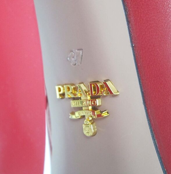 Ensemble, Prada (Italian, founded 1913), (a, b) wool, synthetic, (c, d) leather, synthetic, metal, (e) leather, metal, Italian